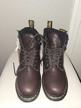 Dr. Martens 1460 Pascal WarmWair Brown Leather Combat Boots Women's